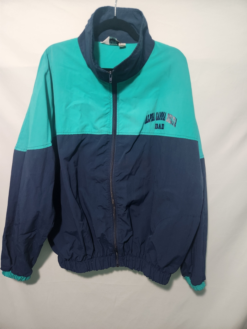 Vintage Turfer Alpha Gamma Delta Dad Windbreaker. Size XL. Father's Day Gift.